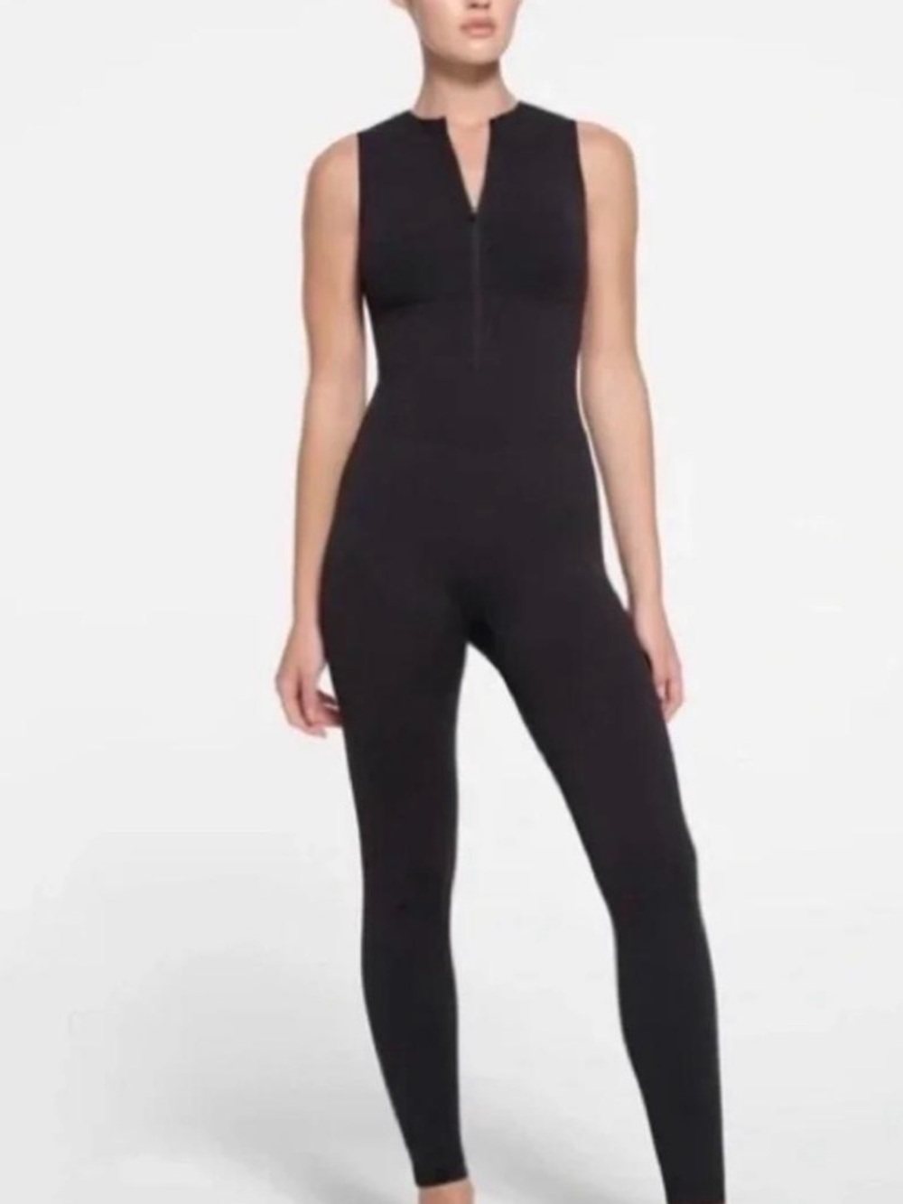 Skims zip front Sleeveless Black catsuit  xs